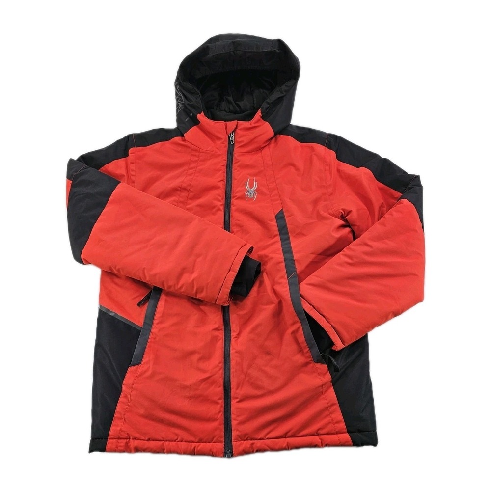 Spyder Big City to Slope Full Zip Hooded Ski‎ Jacket Boy's XL 18/20 Red Black